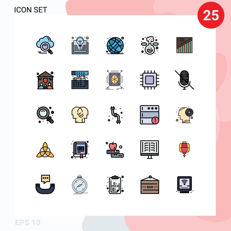 25 Creative Icons Modern Signs and Symbols of graph lab idea experiment school Editable Vector Design Elements