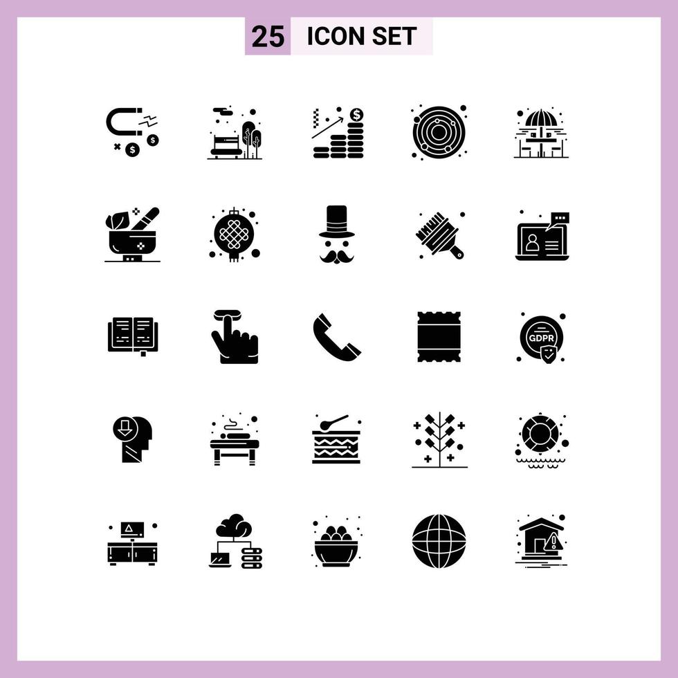 25 Solid Glyph concept for Websites Mobile and Apps garden chair analysis nadir astronomy Editable Vector Design Elements