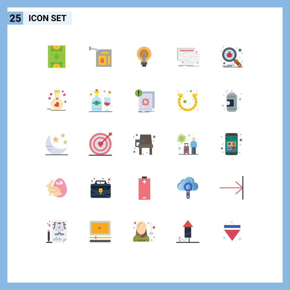 25 Flat Color concept for Websites Mobile and Apps custom card bulb power light Editable Vector Design Elements