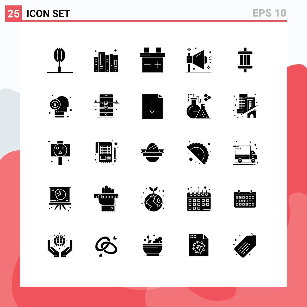 25 Creative Icons Modern Signs and Symbols of components auto battery shout optimization Editable Vector Design Elements