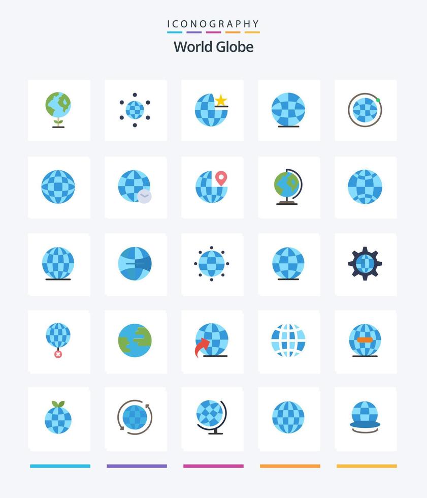 Creative Globe 25 Flat icon pack  Such As globe. web. internet. internet. world vector