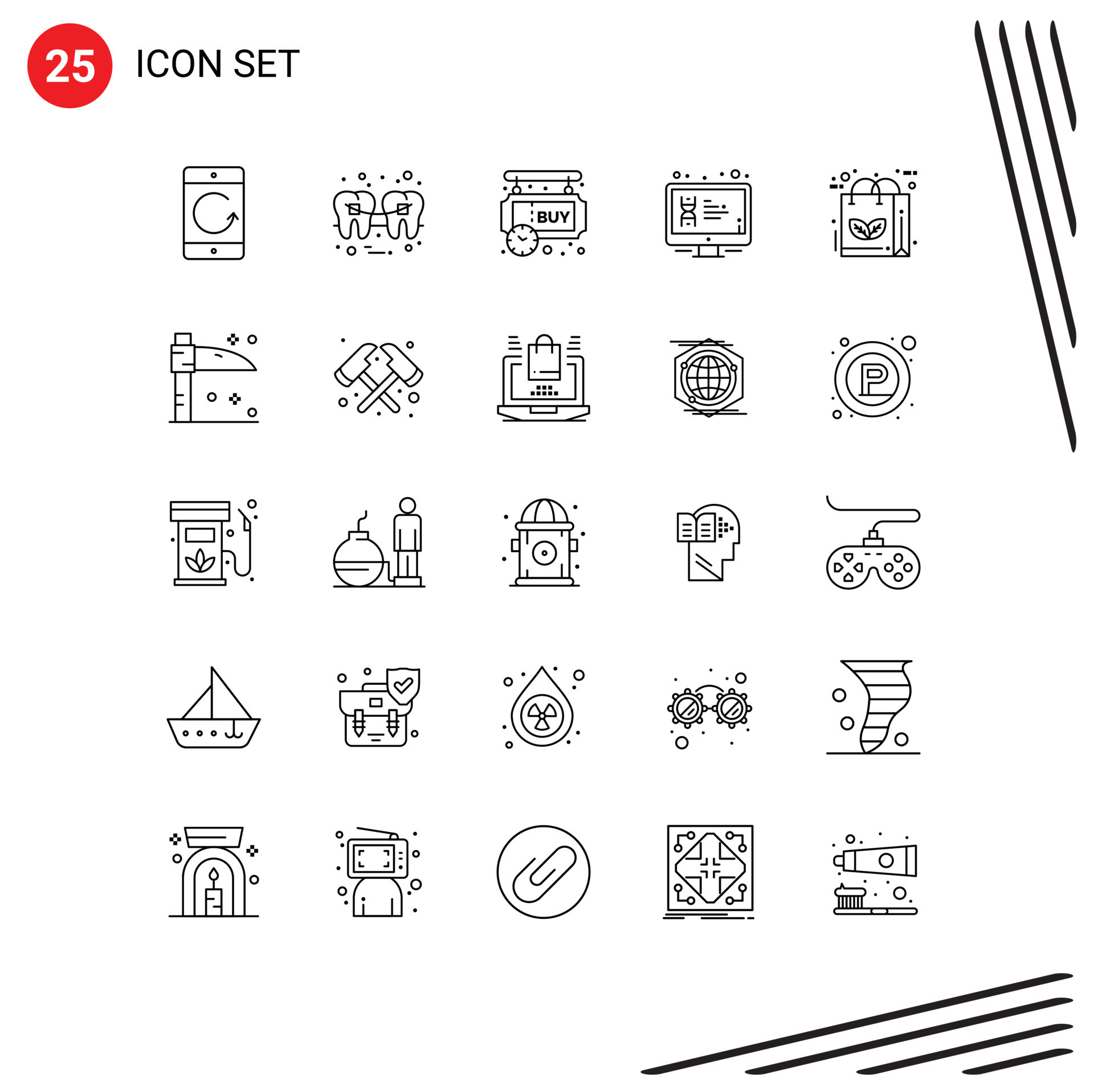 Pack of 25 creative Lines of lcd display tooth timer pending Editable