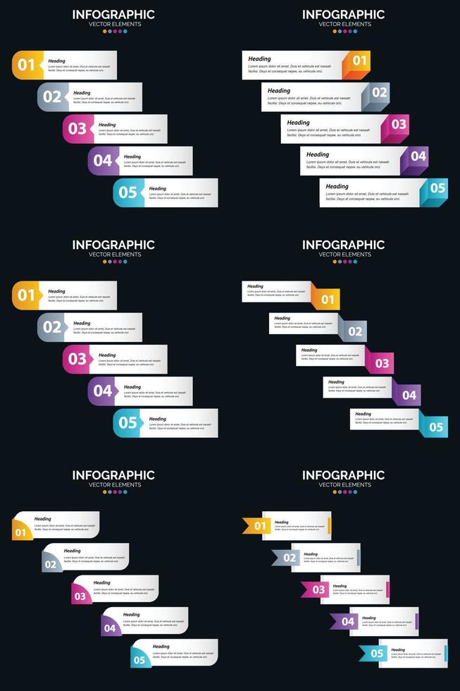 Use six vector infographics to effectively present your business concepts