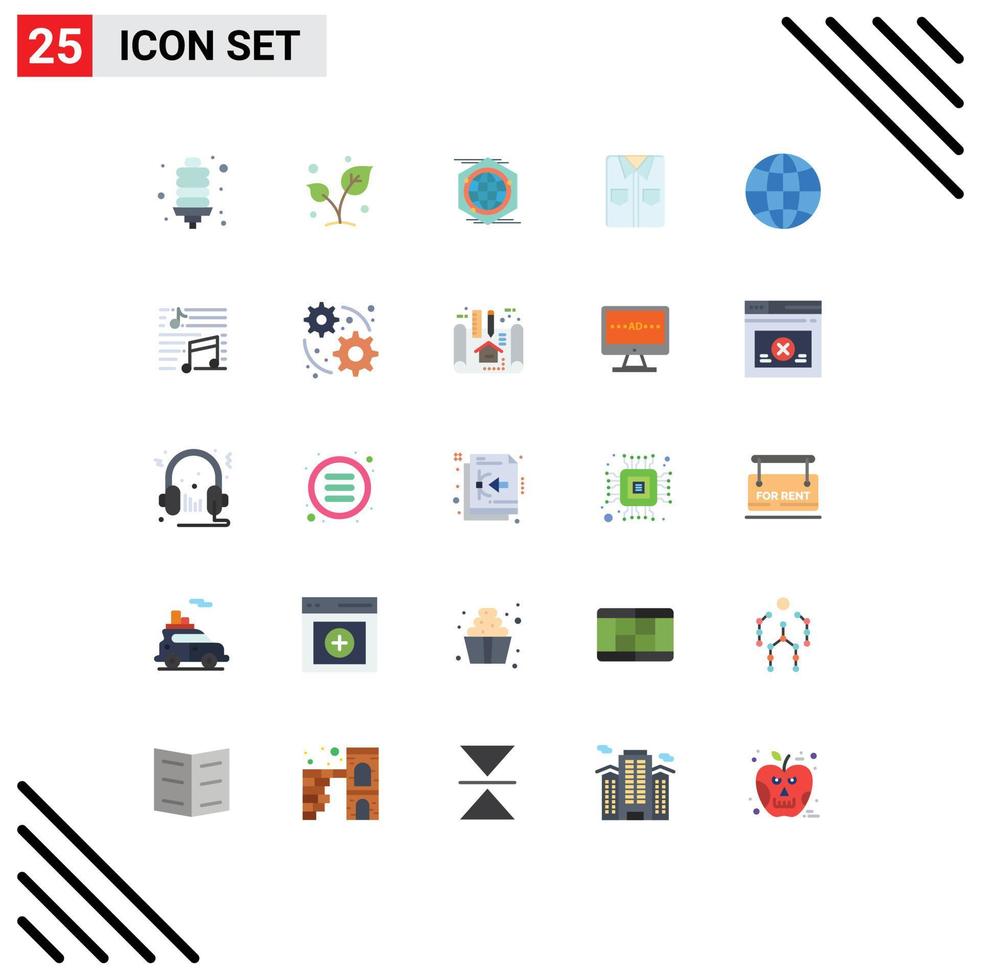 Universal Icon Symbols Group of 25 Modern Flat Colors of world tshirt tree shirt idea Editable Vector Design Elements