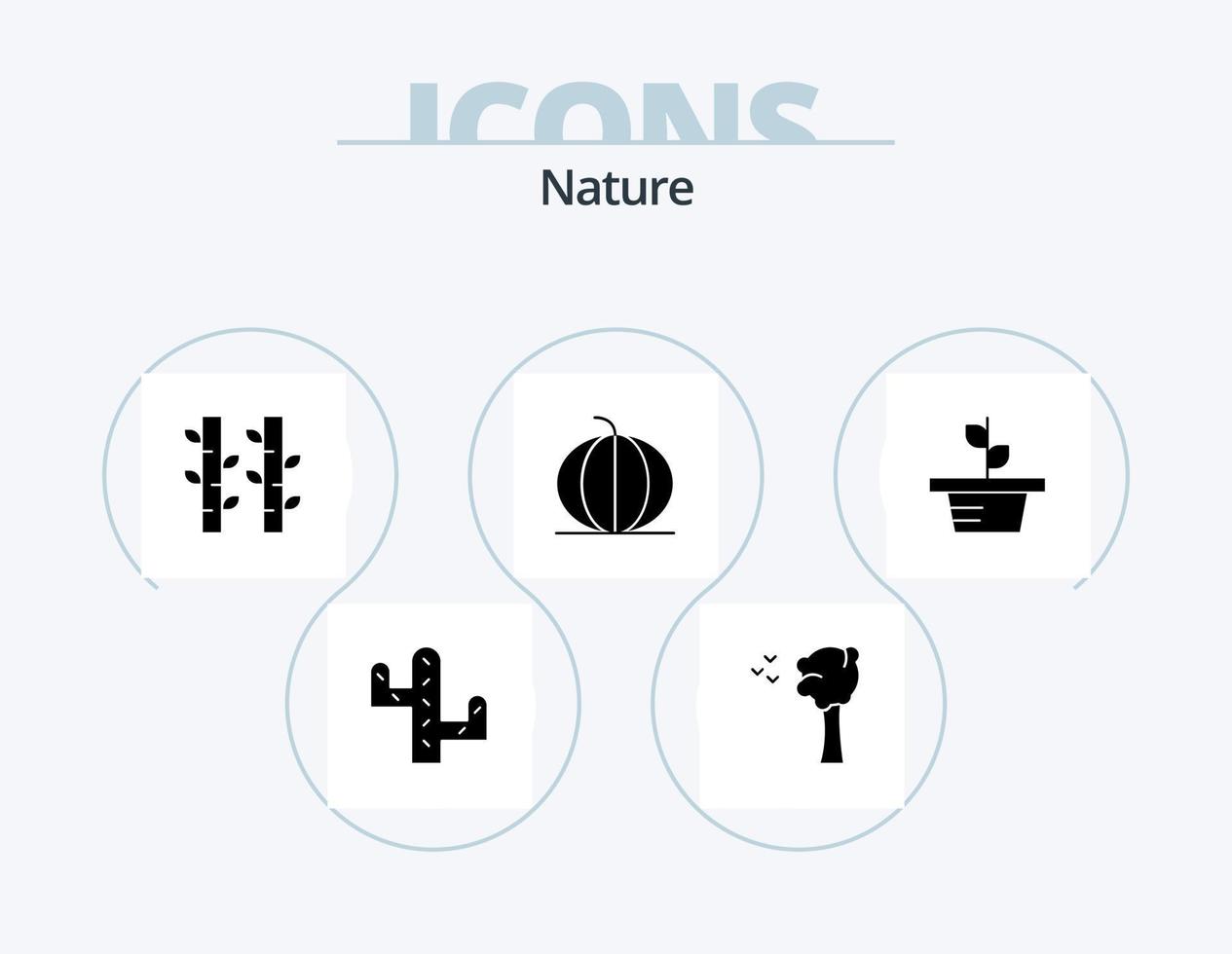 paquete de iconos de glifos naturales 5 diseño de iconos. planta. hojas. planta. crecimiento. calabaza vector