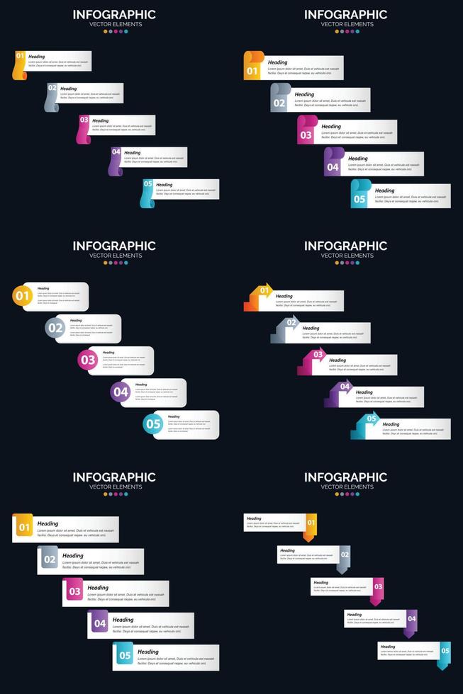 Boost your business with this Vector 6 Infographics Pack presentation template