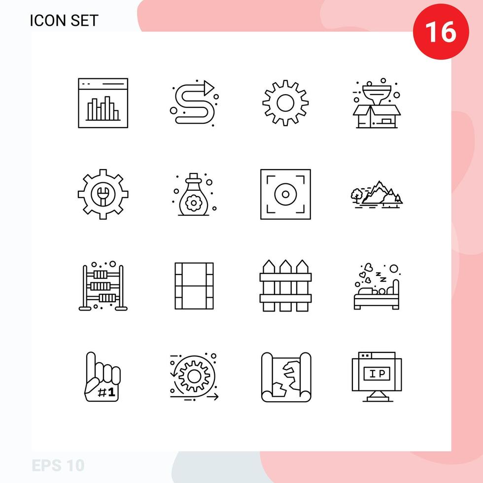 16 Outline concept for Websites Mobile and Apps setting filter left product box Editable Vector Design Elements