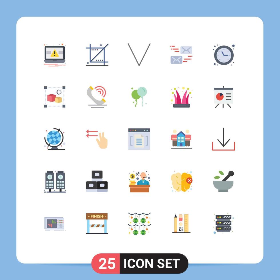 Group of 25 Modern Flat Colors Set for optimization message tools marketing email Editable Vector Design Elements