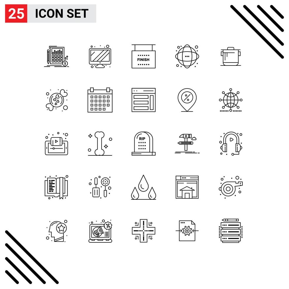 25 Creative Icons Modern Signs and Symbols of cooker network end information data Editable Vector Design Elements