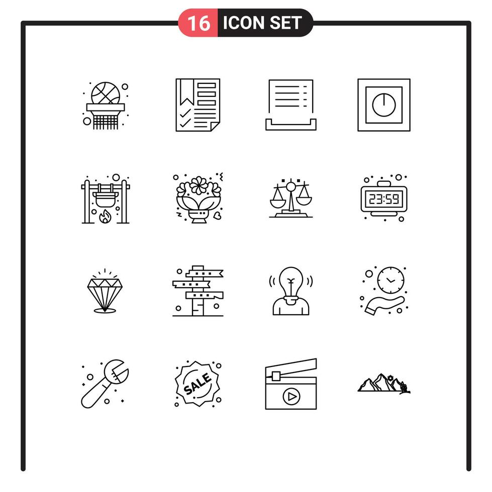 16 Outline concept for Websites Mobile and Apps bonfire safe bill products devices Editable Vector Design Elements