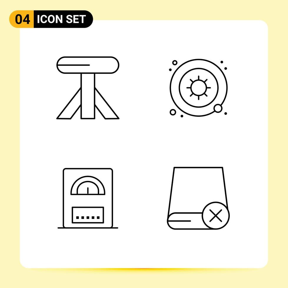 User Interface Pack of 4 Basic Filledline Flat Colors of dining bath bacteria science devices Editable Vector Design Elements