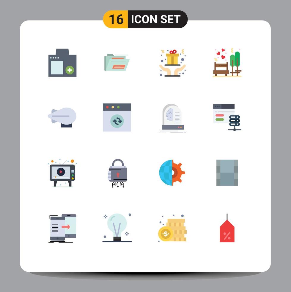 16 Creative Icons Modern Signs and Symbols of tree bench rar date present Editable Pack of Creative Vector Design Elements