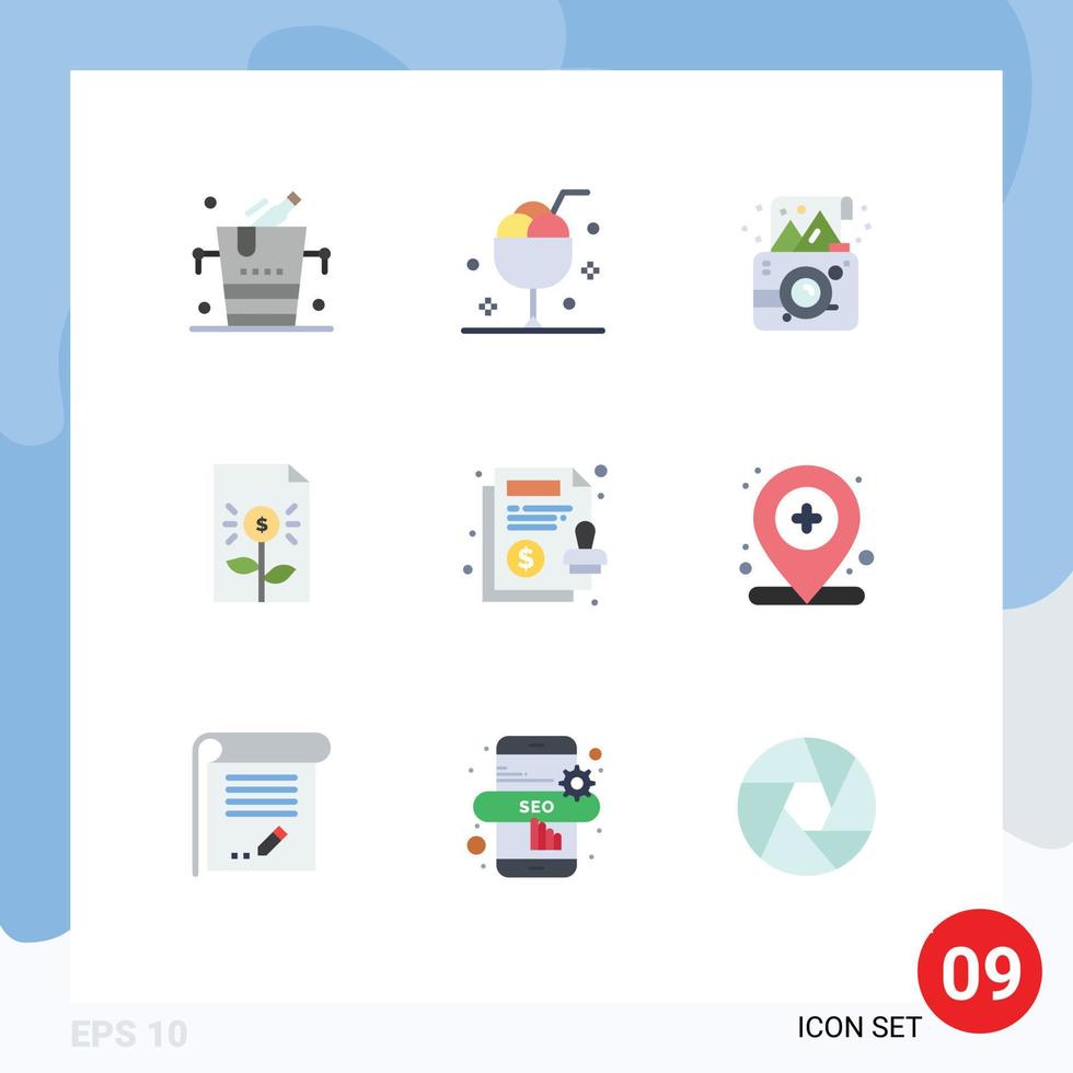 paquete de iconos de vector de stock de 9 signos y símbolos de línea para elementos de diseño de vector editable de foto de banco de verano de negocios de finanzas