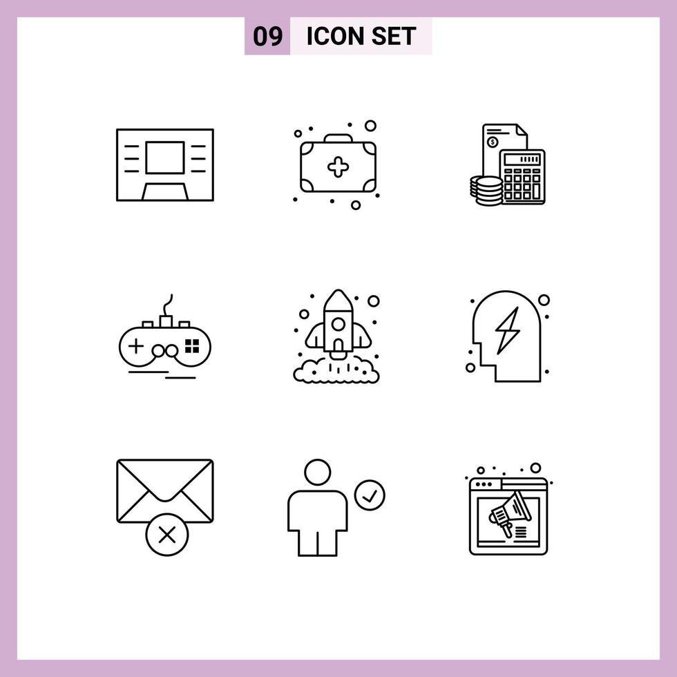 9 Creative Icons Modern Signs and Symbols of chart gamepad debt xbox joystick Editable Vector Design Elements
