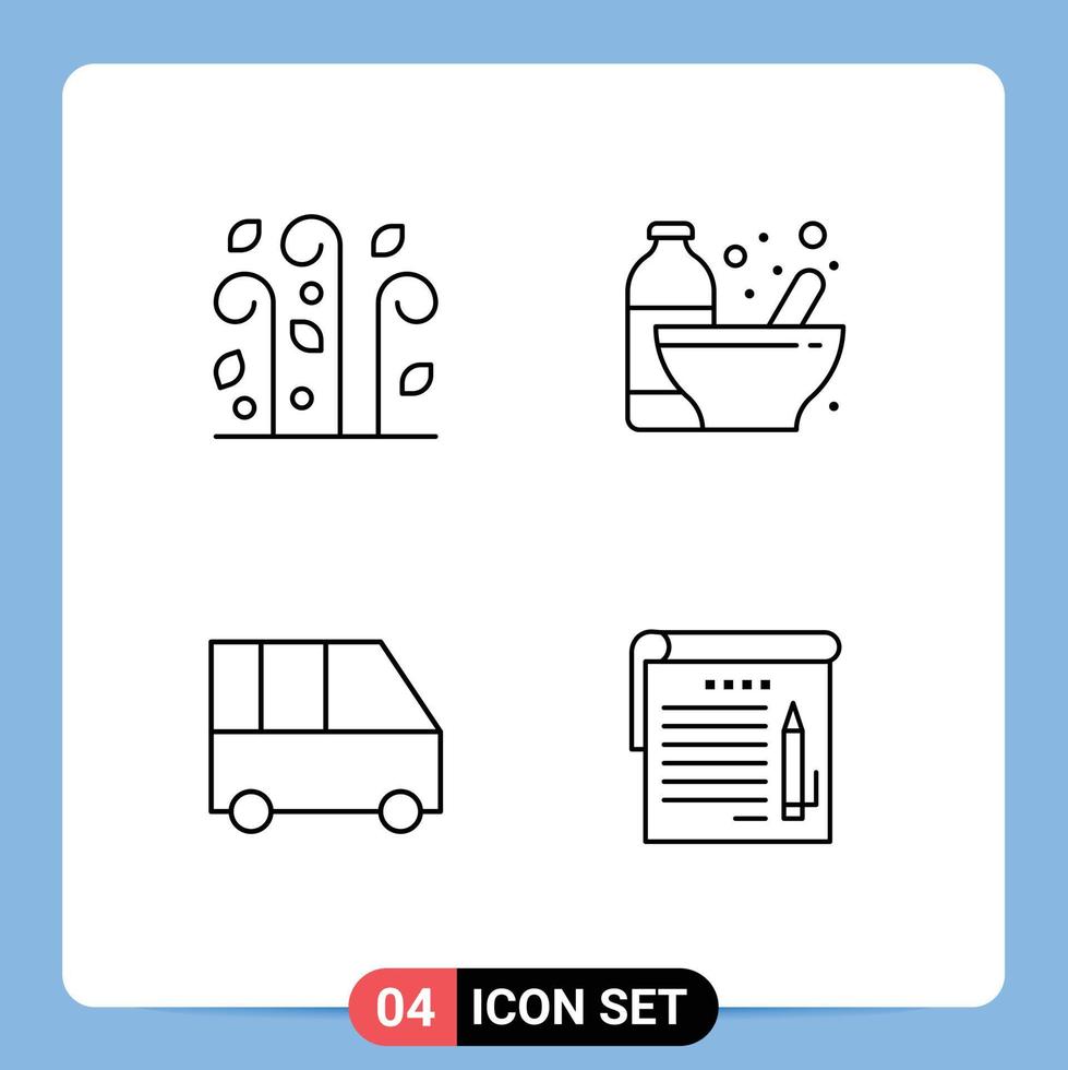 Pack of 4 Modern Filledline Flat Colors Signs and Symbols for Web Print Media such as blowing delivery van wind diet minibus Editable Vector Design Elements