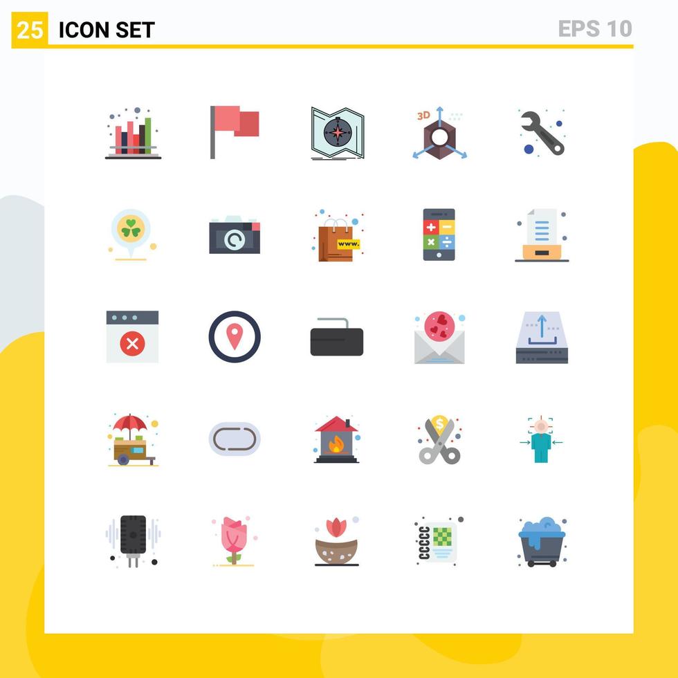 Modern Set of 25 Flat Colors Pictograph of programing development direction design navigation Editable Vector Design Elements