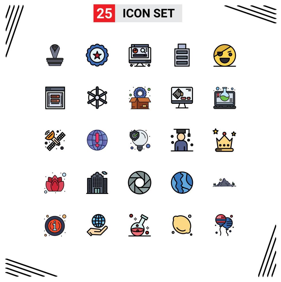 25 iconos creativos signos y símbolos modernos de computadora de terror pirata halloween elementos de diseño vectorial editables completos vector