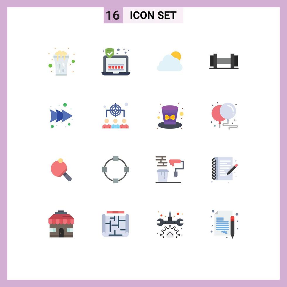 paquete de iconos de vector de stock de 16 signos y símbolos de línea para negocios hacia adelante mancuernas de flecha de cielo paquete editable de elementos creativos de diseño de vectores