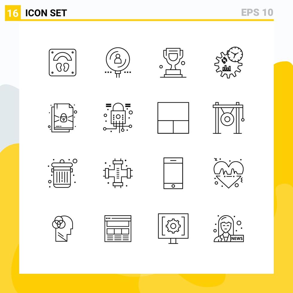 16 Creative Icons Modern Signs and Symbols of document management recruitment engineering canada Editable Vector Design Elements