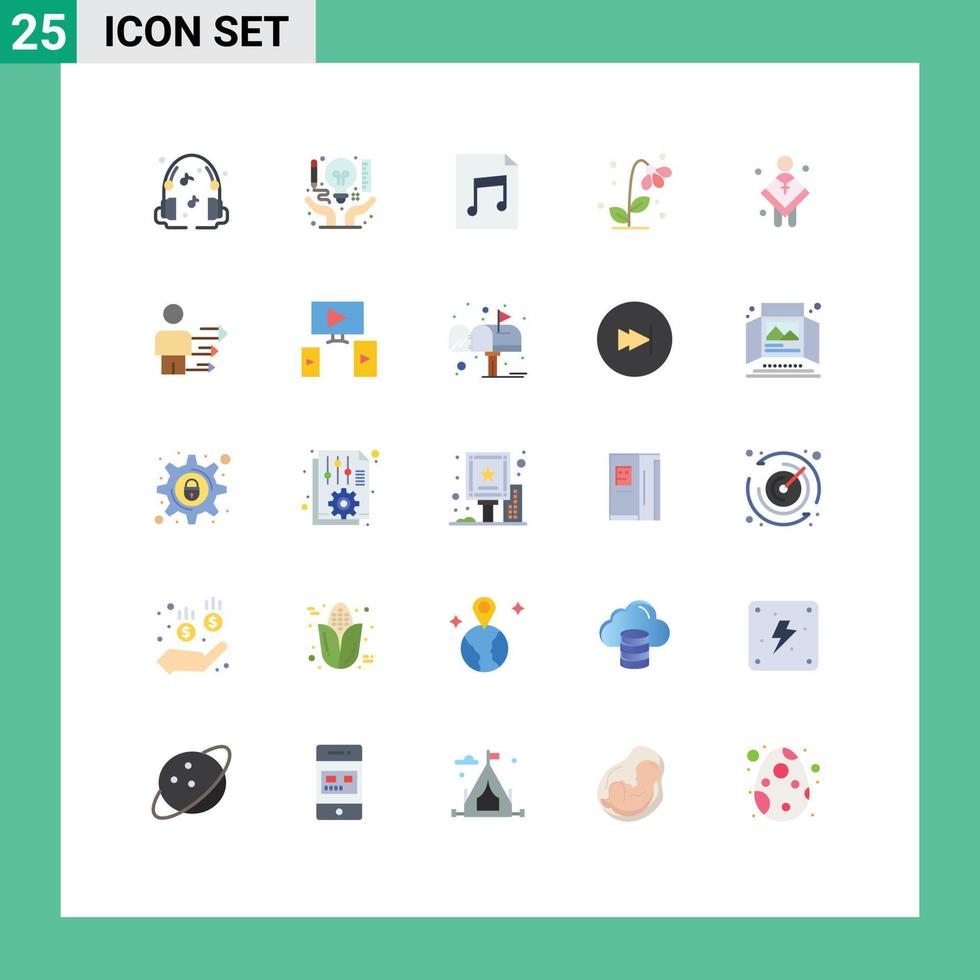 Universal Icon Symbols Group of 25 Modern Flat Colors of church spring audio nature floral Editable Vector Design Elements