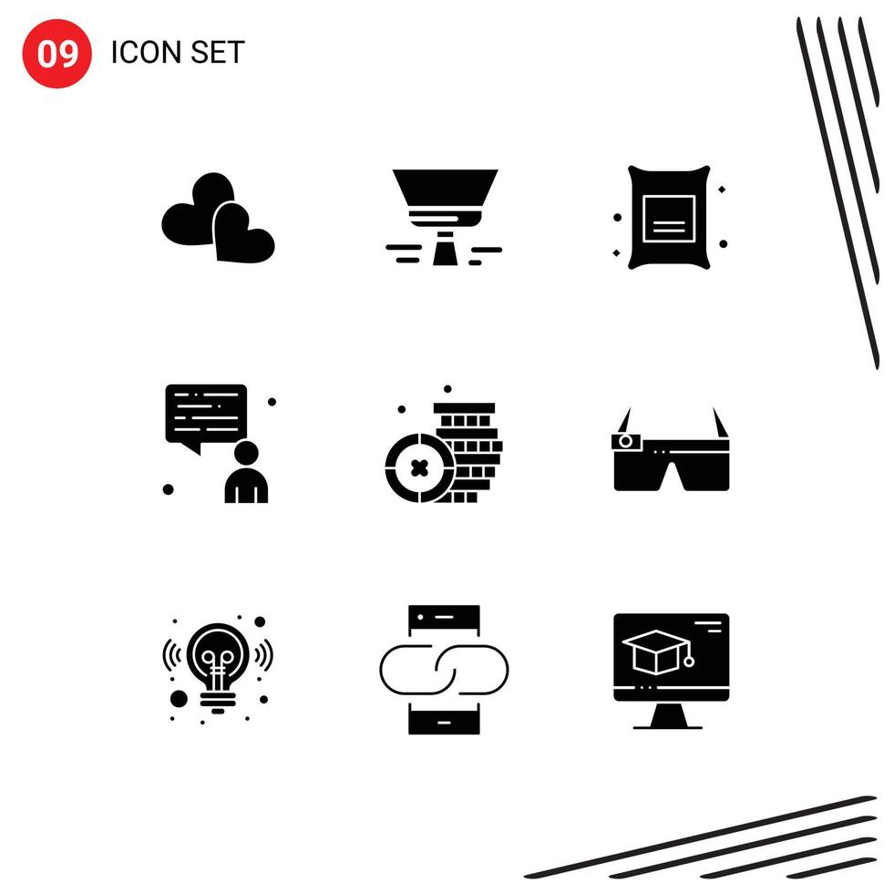 Group of 9 Modern Solid Glyphs Set for money coin barley business man Editable Vector Design Elements