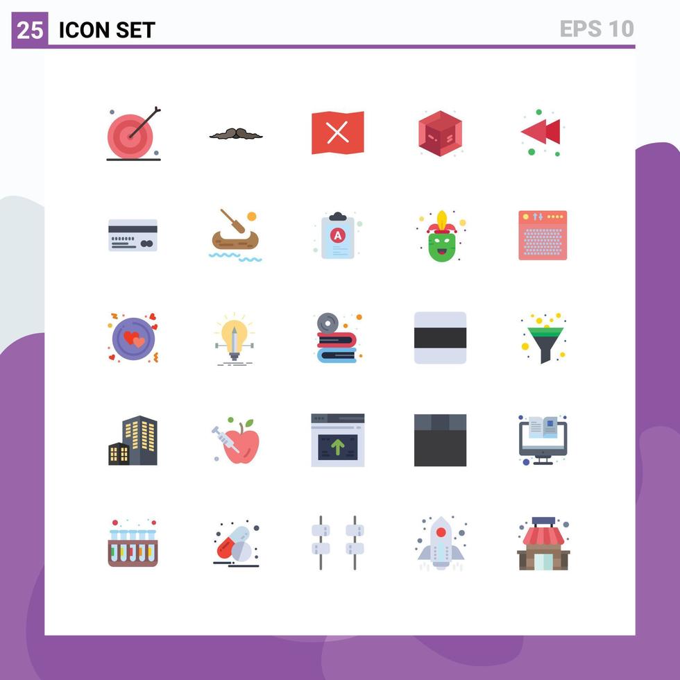 Pack of 25 Modern Flat Colors Signs and Symbols for Web Print Media such as left object male process place Editable Vector Design Elements