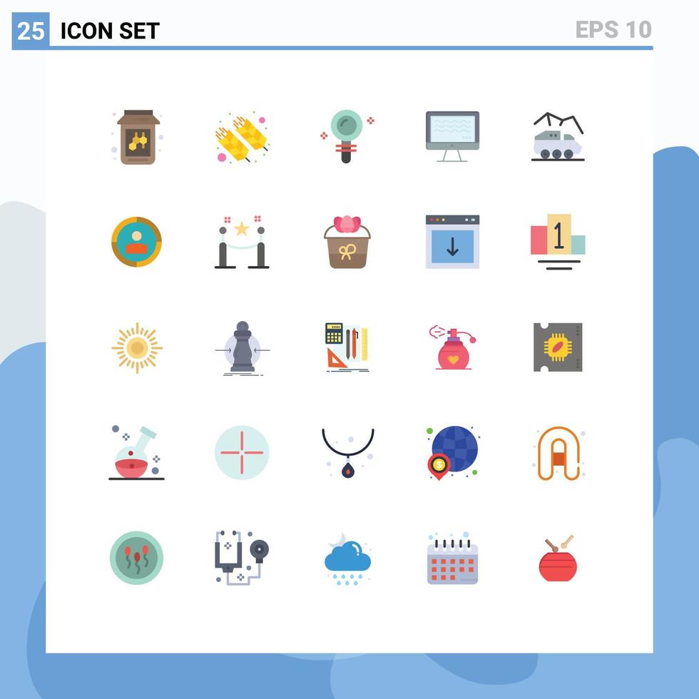 25 Creative Icons Modern Signs and Symbols of planet digital search live streaming live Editable Vector Design Elements