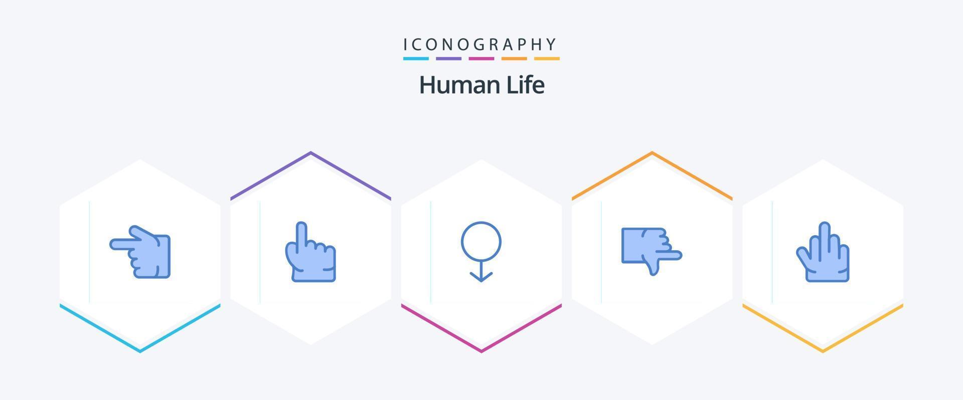 Human 25 Blue icon pack including high five. fingers. gender. vote. down vector
