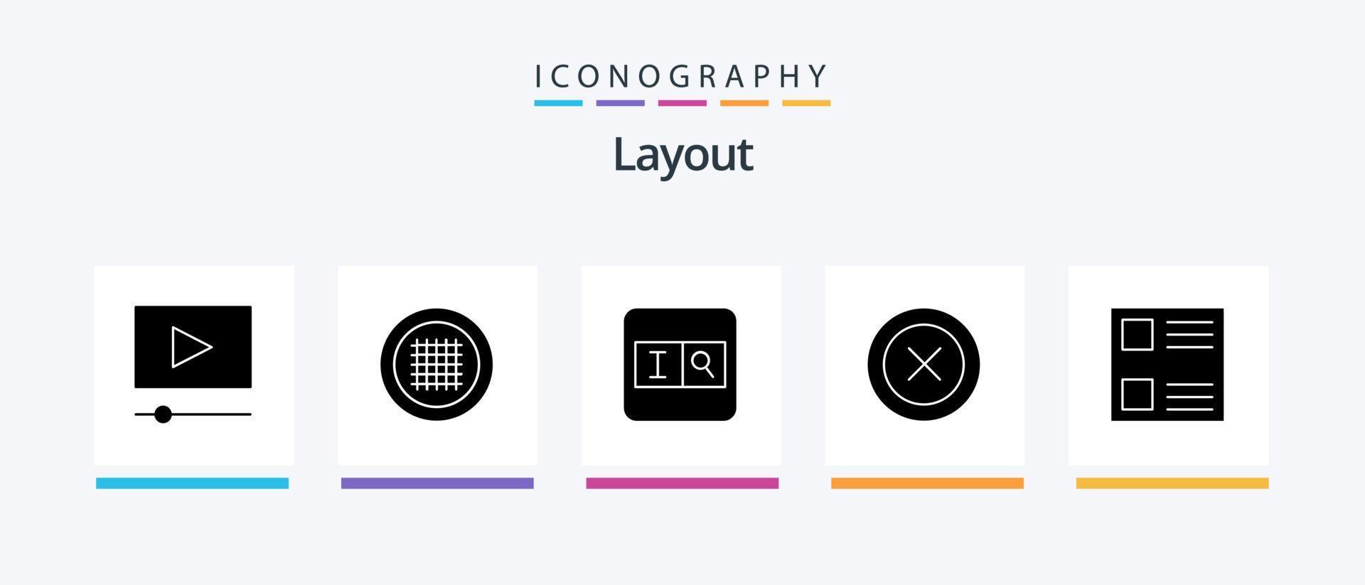 Layout Glyph 5 Icon Pack Including . layout. search. checkbox. ux. Creative Icons Design vector