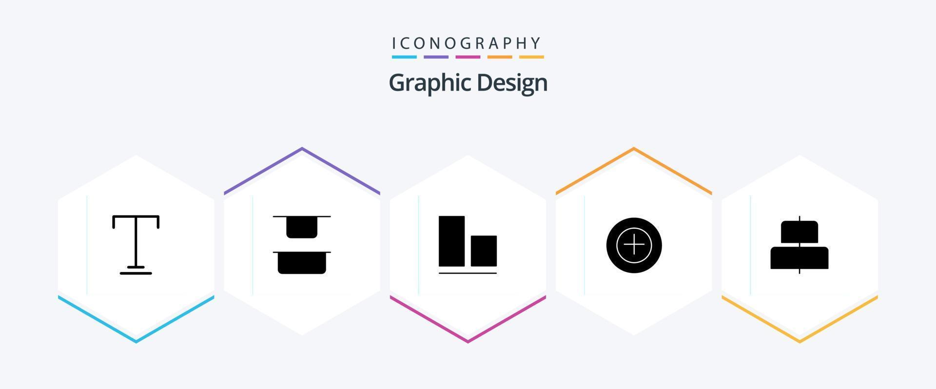 paquete de iconos de diseño de 25 glifos que incluye . . vertical. horizontal. alinear vector