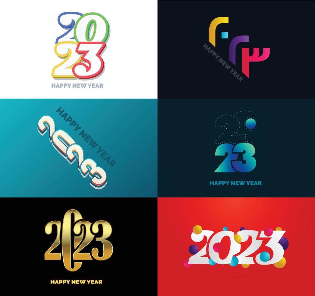 Big Set of 2023 Happy New Year logo text design 2023 number design template vector