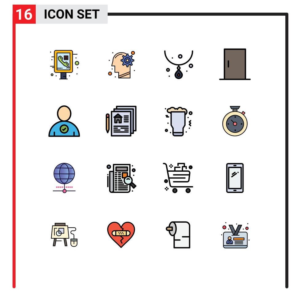 paquete de iconos de vectores de stock de 16 signos y símbolos de línea para comprobar la solución del hogar collar de muebles elementos de diseño de vectores creativos editables