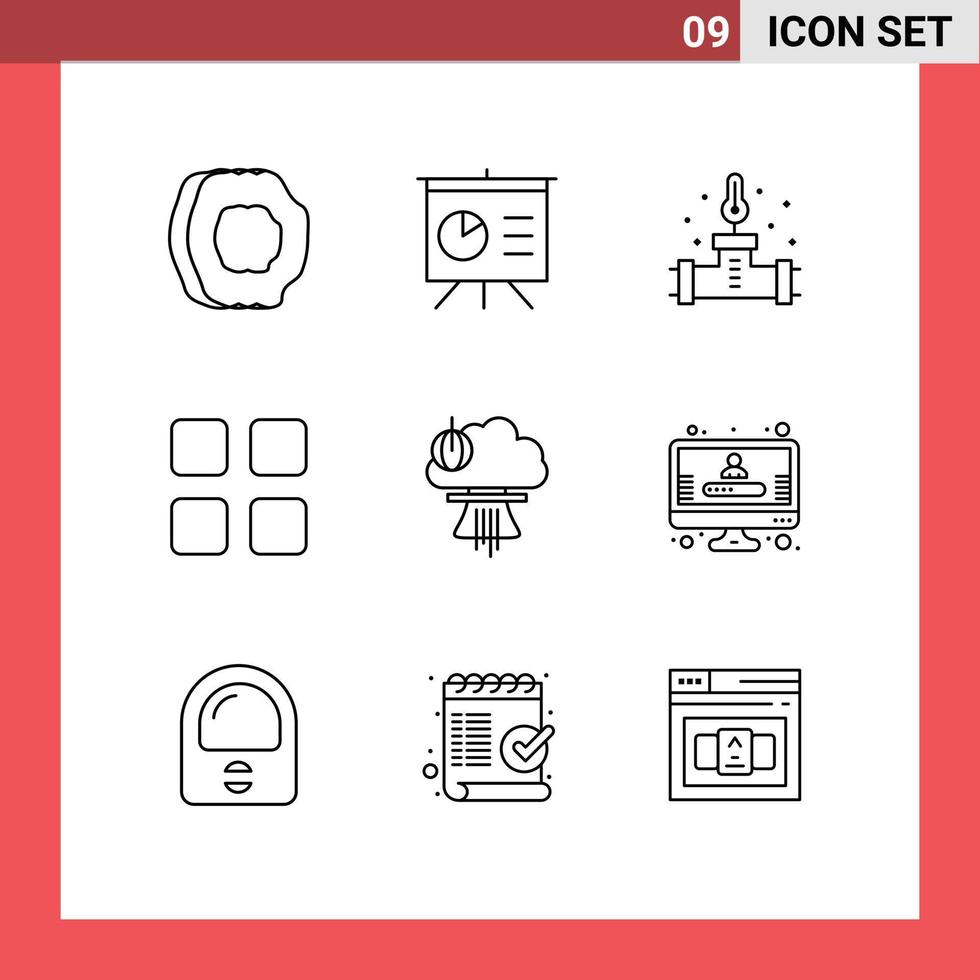 9 Creative Icons Modern Signs and Symbols of explosion math pipe education calc Editable Vector Design Elements