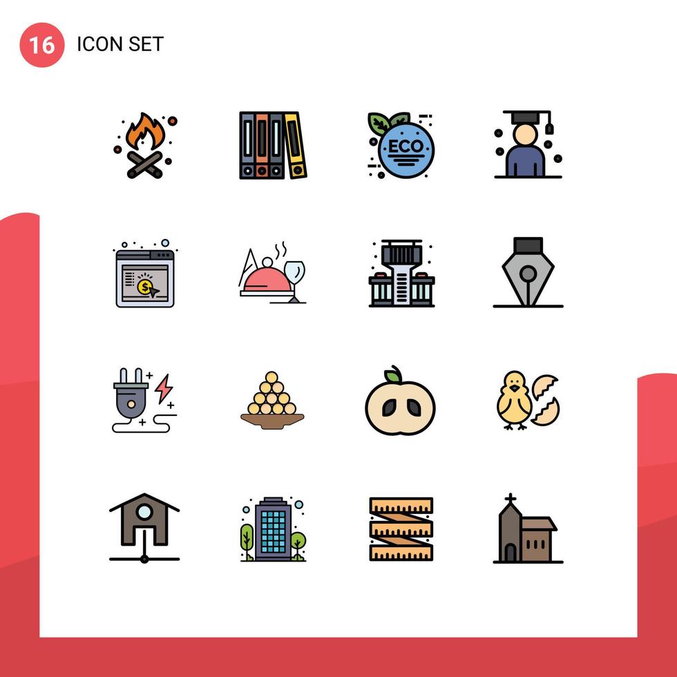 16 iconos creativos signos y símbolos modernos del navegador del hotel avatar marketing elementos de diseño de vectores creativos editables para estudiantes