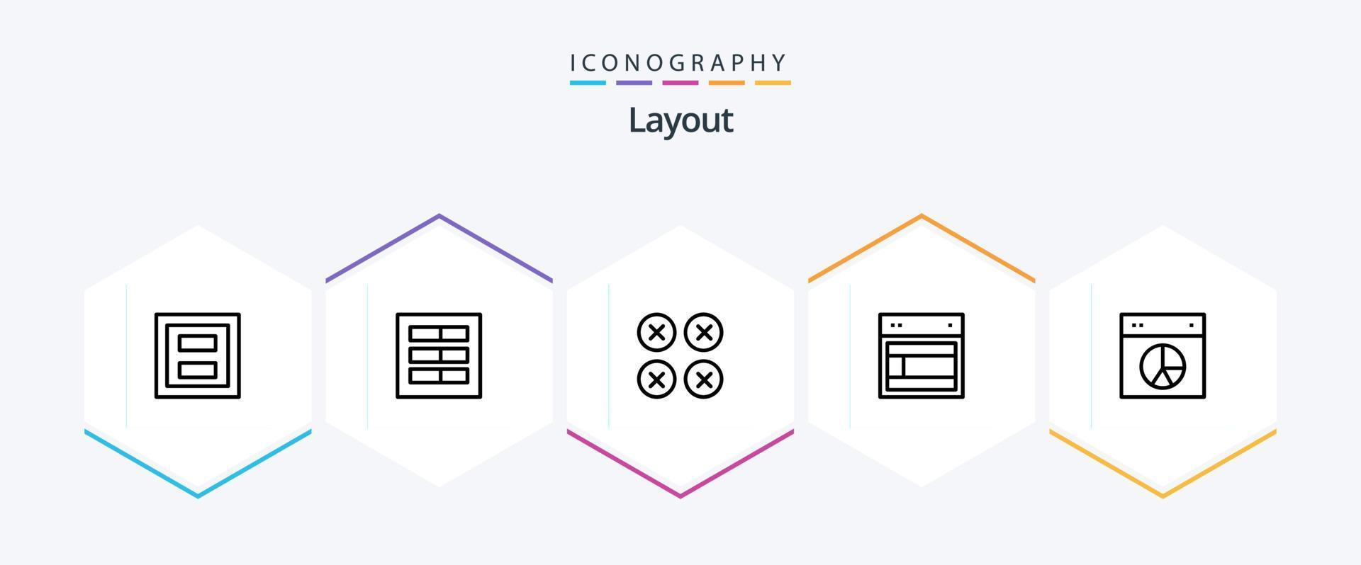 Layout 25 Line icon pack including site. design. ui. ux. layout vector