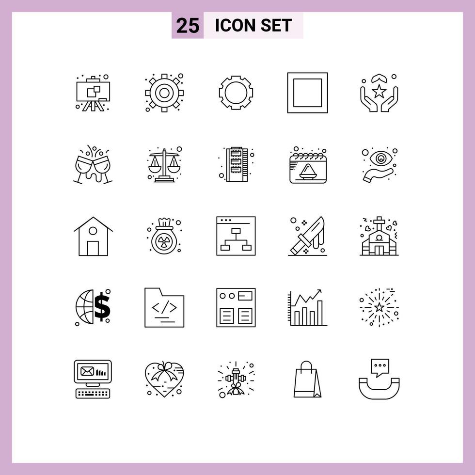 paquete de iconos de vector de stock de 25 signos y símbolos de línea para elementos de diseño de vector editable de champán islam instagram mano dua