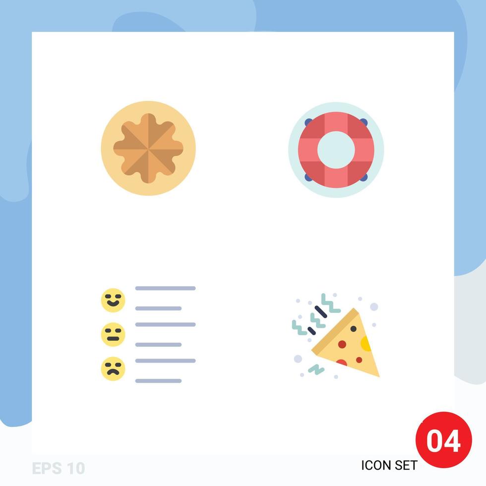 Modern Set of 4 Flat Icons and symbols such as fruit preserver vegetables life list Editable Vector Design Elements