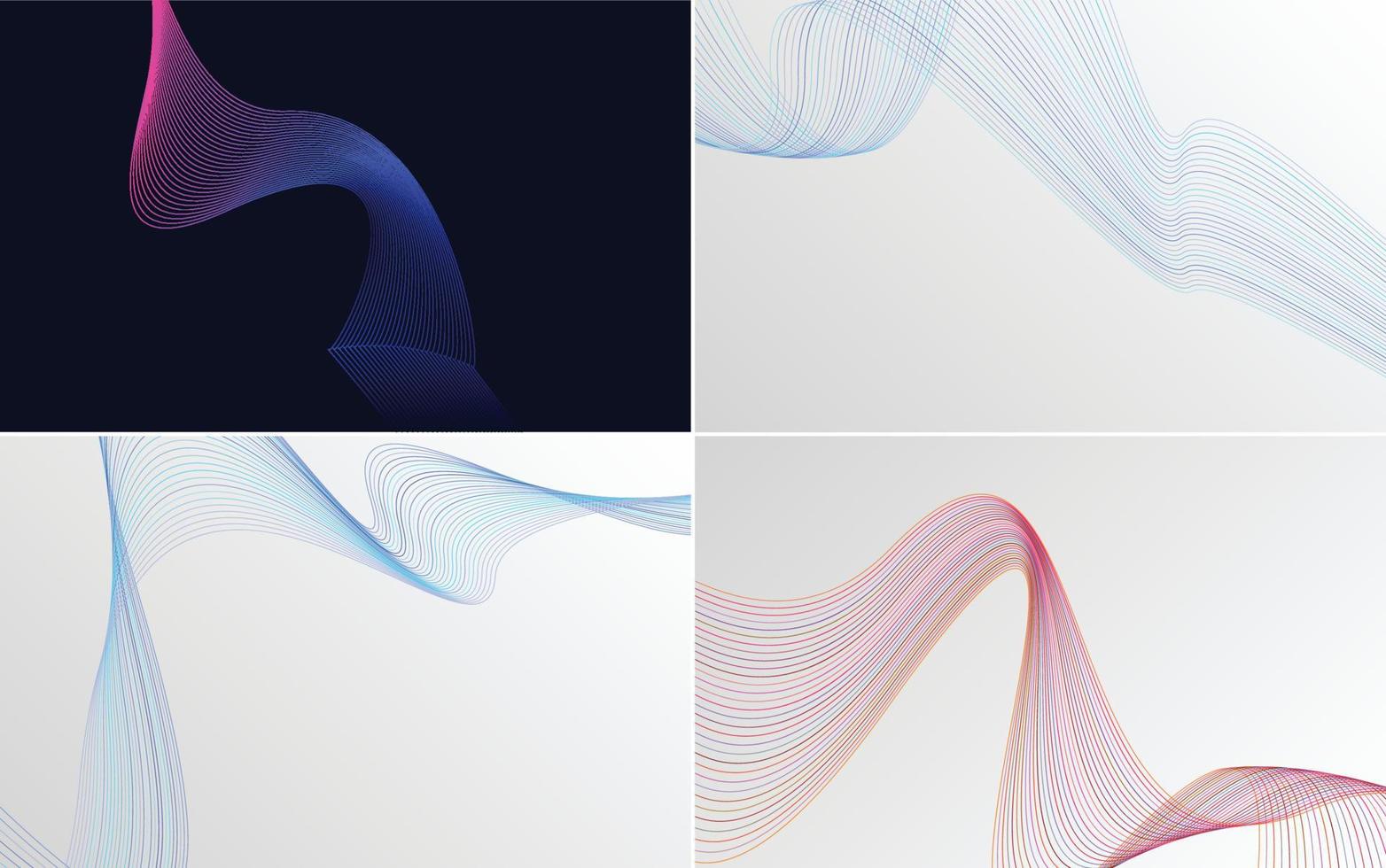fondos de vector abstracto de curva de onda moderna para un diseño elegante y moderno