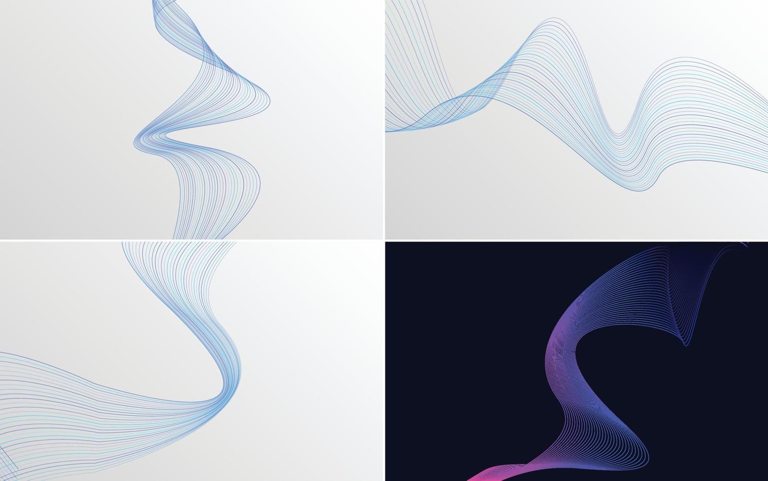 Collection of geometric minimal lines pattern set vector