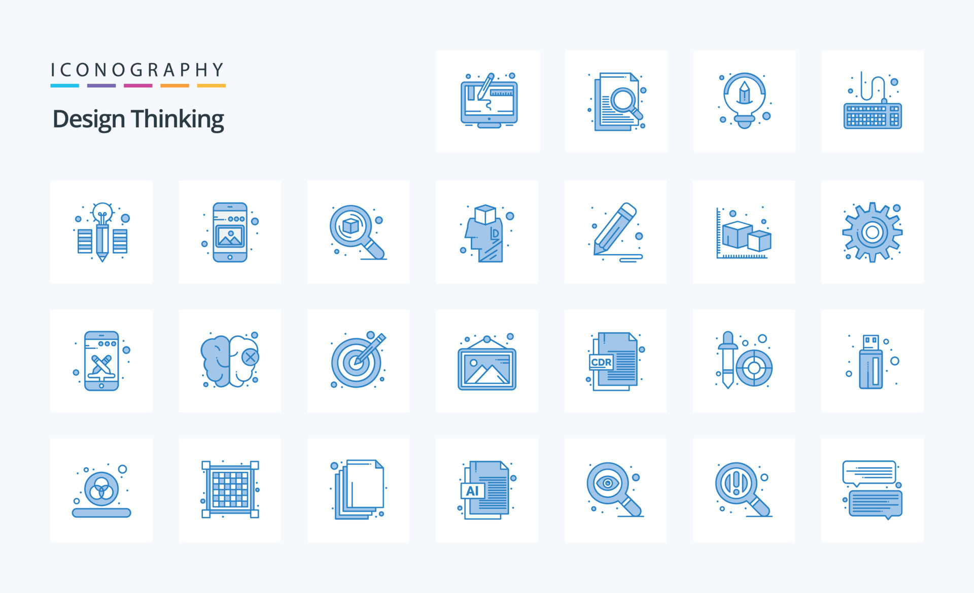 25 Design Thinking Blue icon pack 19276520 Vector Art at Vecteezy