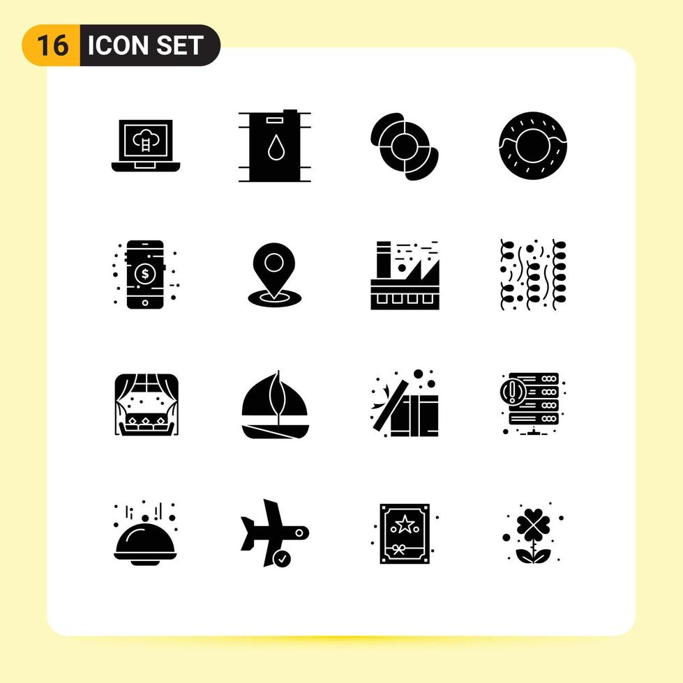 paquete de iconos de vector de stock de 16 signos y símbolos de línea para la ubicación del pasador tienda de verano elementos de diseño de vector editables en línea