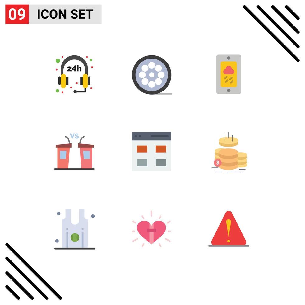 9 Creative Icons Modern Signs and Symbols of grid speaker chalk politician democracy Editable Vector Design Elements