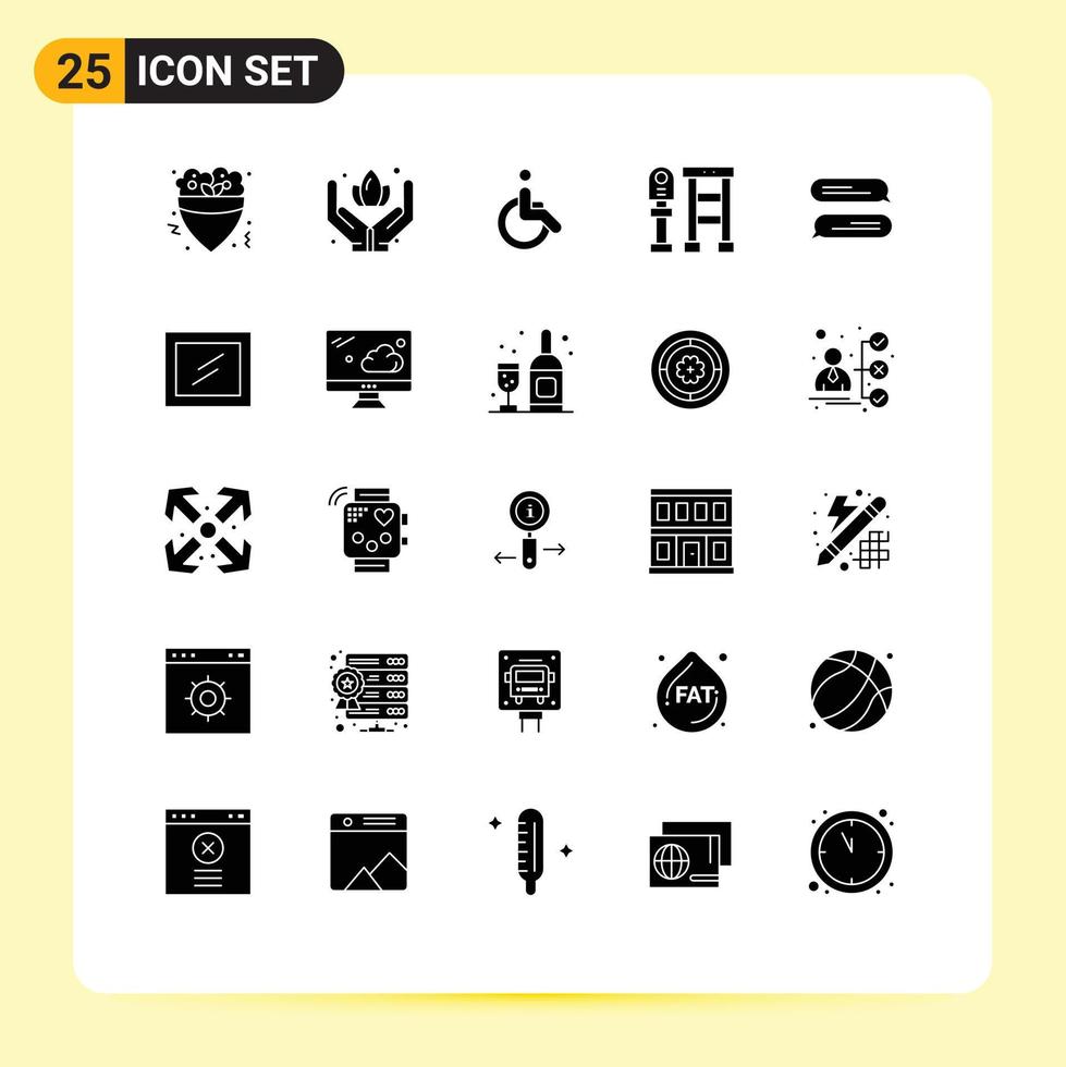 paquete de iconos vectoriales de stock de 25 signos y símbolos de línea para enviar mensajes de texto, chatear, parada de bicicleta, autobús, elementos de diseño vectorial editables vector