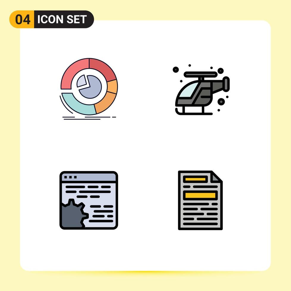 4 Creative Icons Modern Signs and Symbols of analysis api diagram fast cog Editable Vector Design Elements