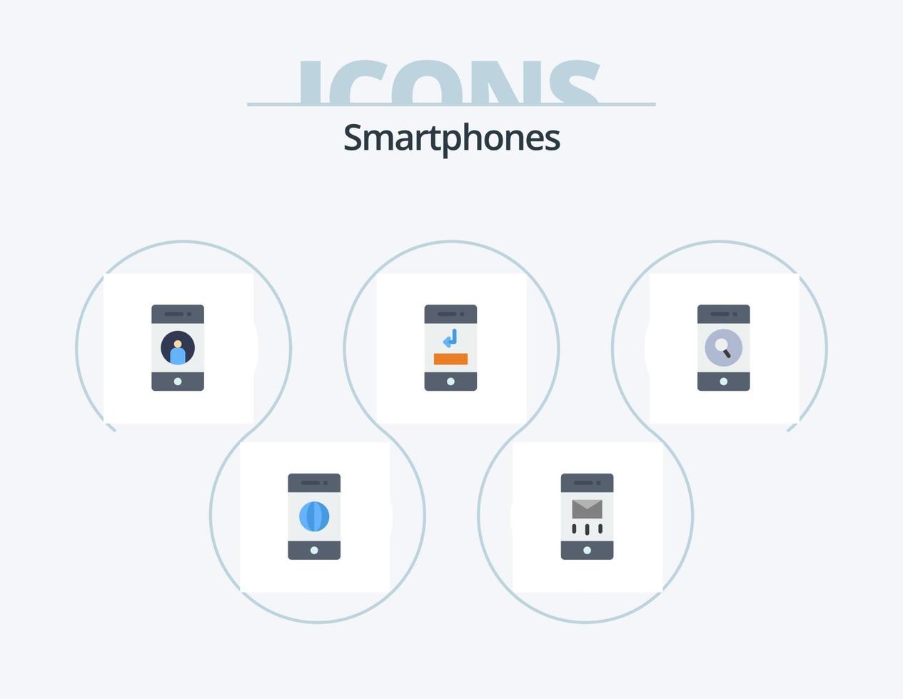 Smartphones Flat Icon Pack 5 Icon Design. technology. missed. add. call. phone vector