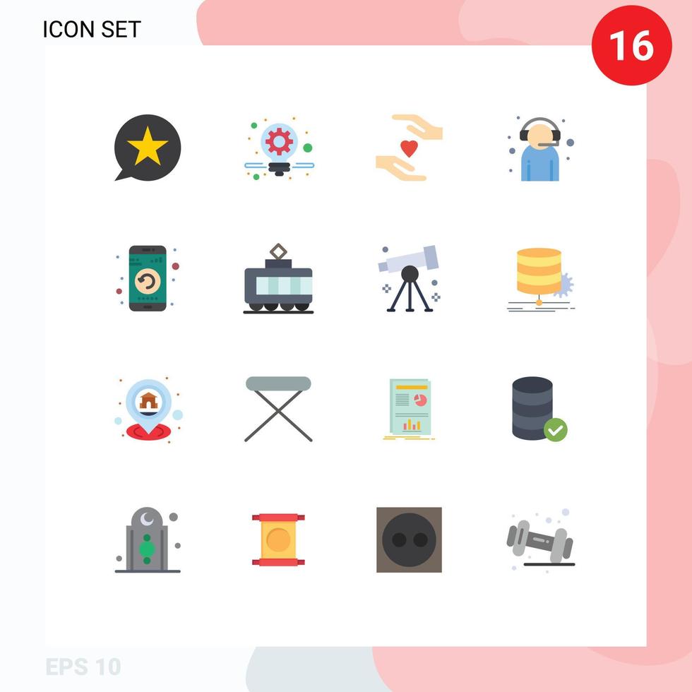 16 iconos creativos signos y símbolos modernos de atención de soporte de gadget atención al cliente paquete editable de elementos de diseño de vectores creativos