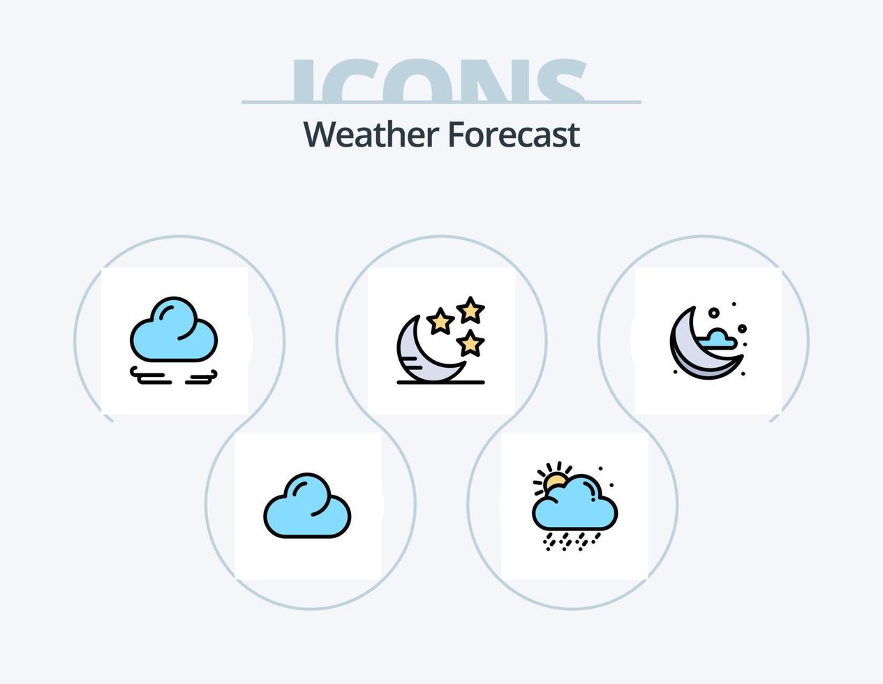 paquete de iconos llenos de línea meteorológica 5 diseño de iconos. . clima. disminuir. sol. clima vector