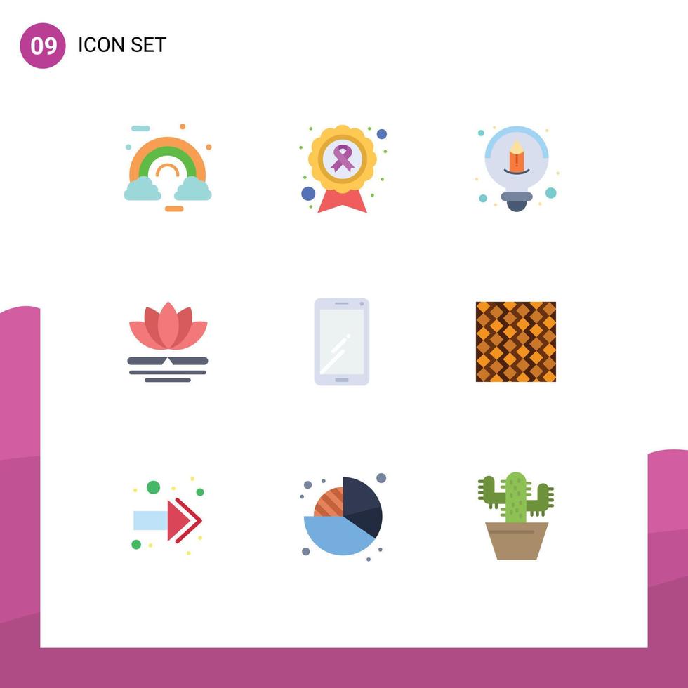 paquete de iconos de vector de stock de 9 signos y símbolos de línea para masaje de teléfono causa idea de spa elementos de diseño de vector editables