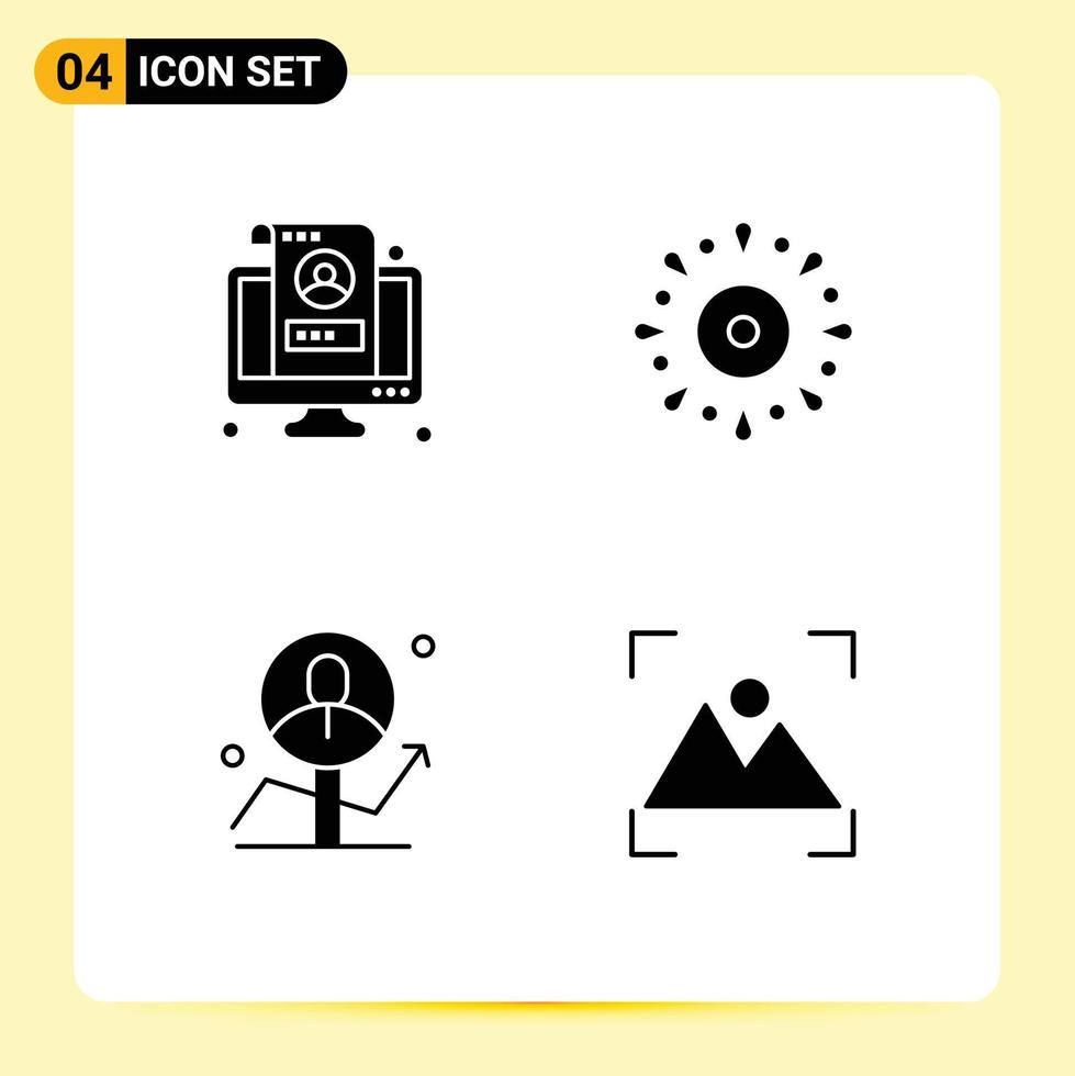 Universal Icon Symbols Group of Modern Solid Glyphs of account party screen event male Editable Vector Design Elements
