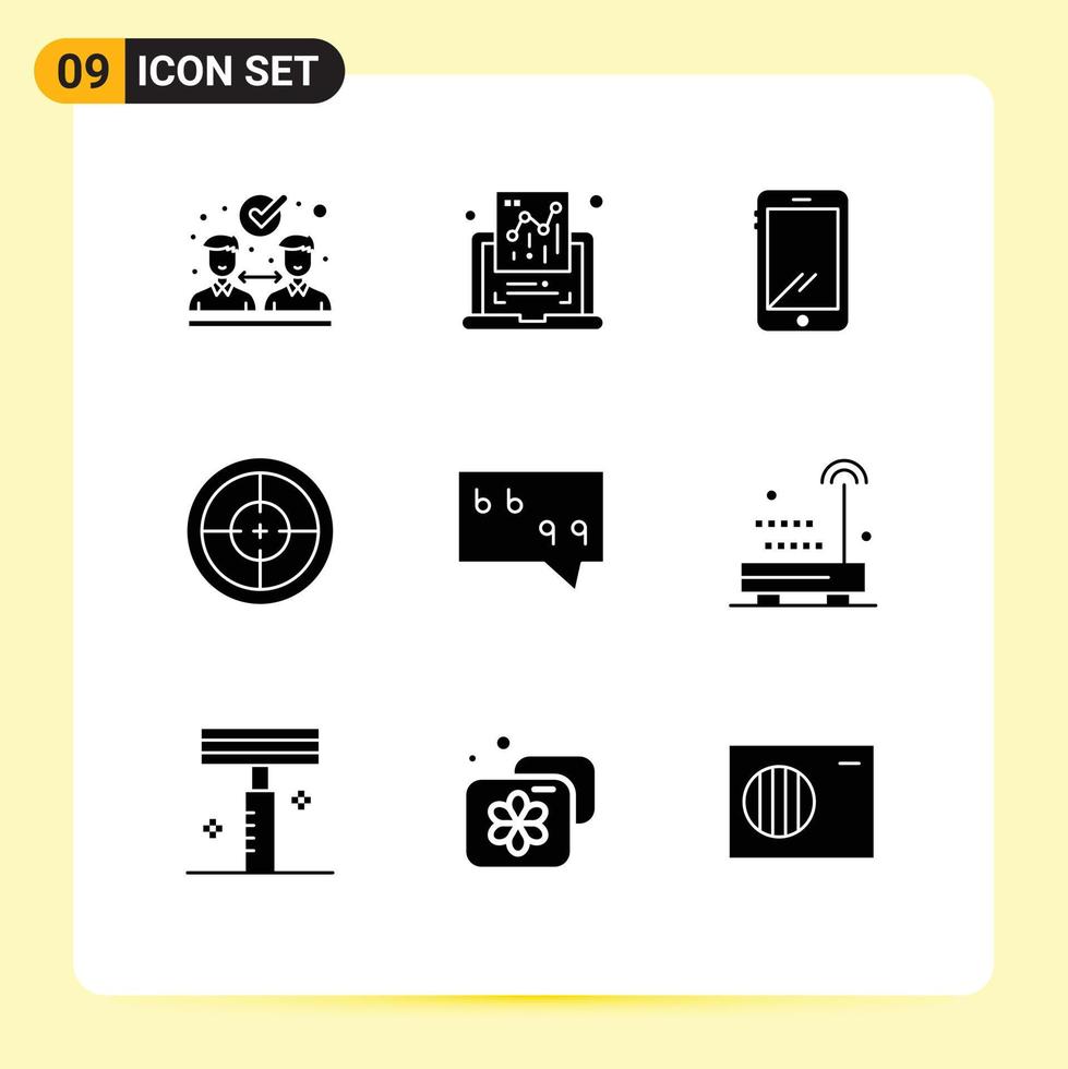 9 Creative Icons Modern Signs and Symbols of bubble soldier smart phone military army Editable Vector Design Elements